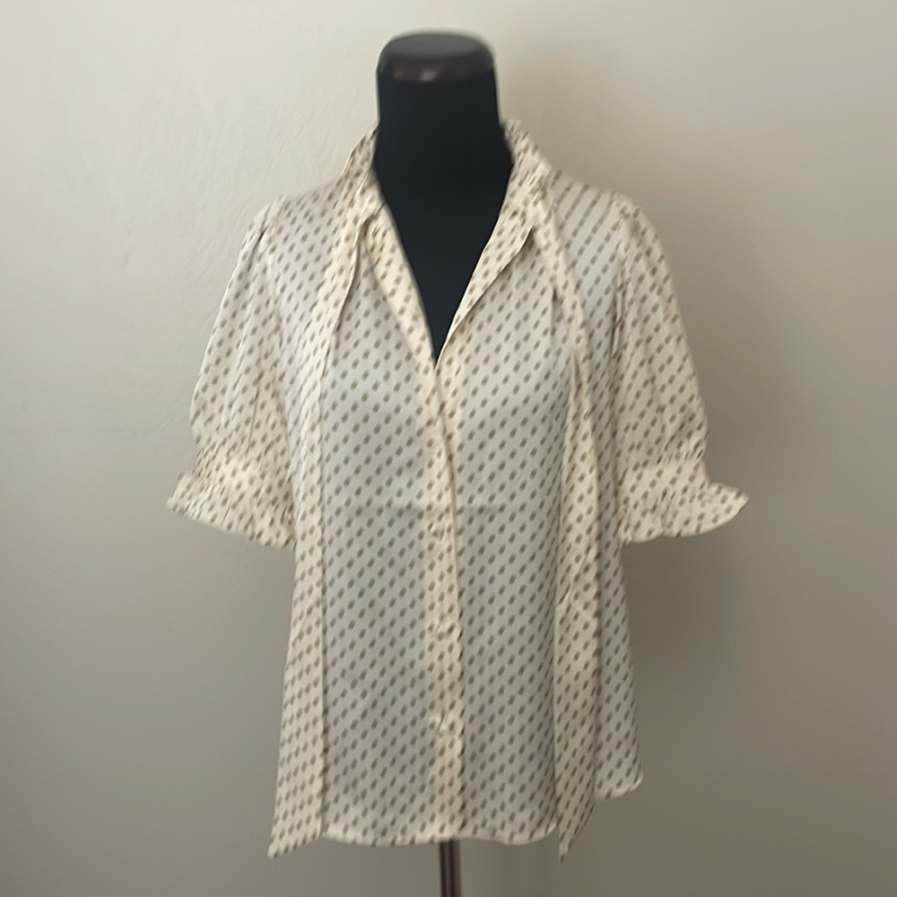 NEW Maison d’ Amelie PARIS Polka Dot Blouse Button down Shirt Top